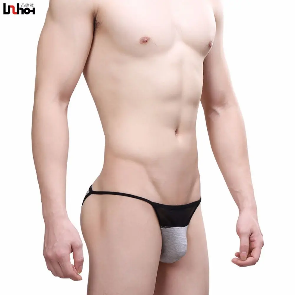 

Men'S Underwear Briefs Transparent Bag Sexy Sweat-Absorbing Fun Slim Sports High Fork Narrow Hip Men'S Triangle Pants