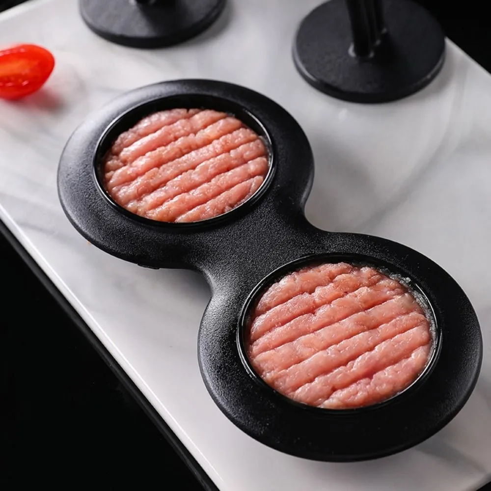 Бытовой ручной пресс для гамбургеров мяса антипригарный двойное отверстие
