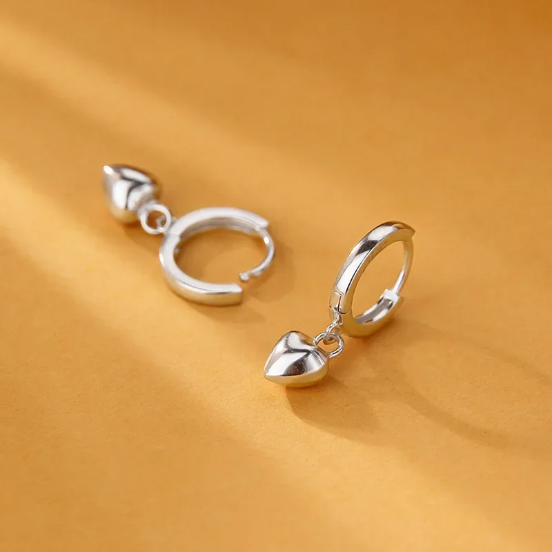 Женские серьги из серебра 925 пробы с сердцем