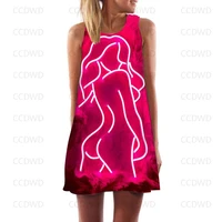 3d print sexy dress hip hop party dresses trendy mini summer woman 2022 bar electronic music y2k color prom luxury dress evening