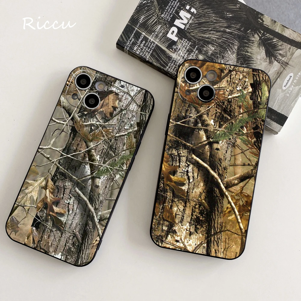 Чехол для IPhone 14 Realtree, мягкий камуфляжный чехол с рисунком настоящего дерева для Iphone 14 11 12Pro 8 7 Plus X 13Pro MAX XR XS, чехлы
