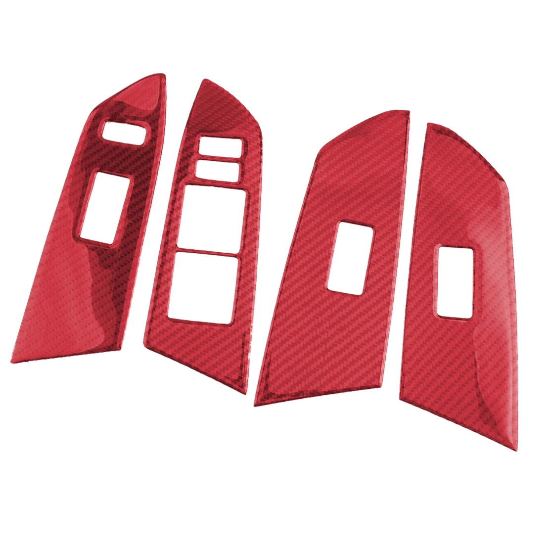 

1 комплект, крышки для выключателя интерьера, окон и окон, подходят для Toyota Tundra 2014, 2015, 2016, 2017, 2018, LHD, Красного углеродного волокна