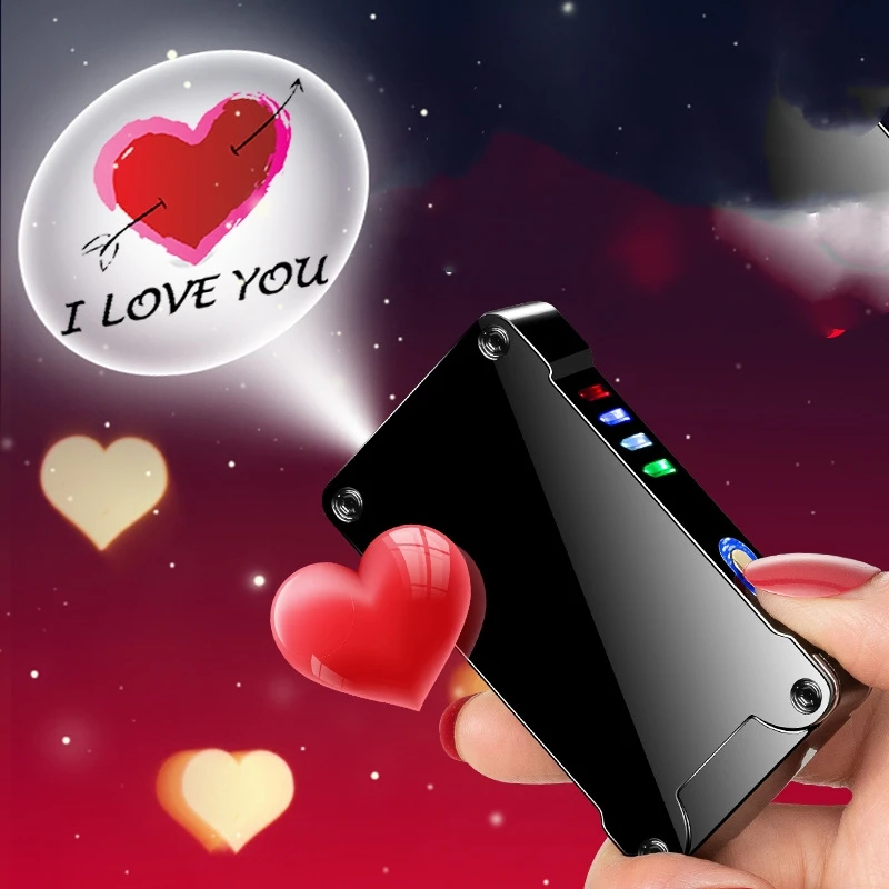 

Valentine's Gift Metal Windproof Rechargeable Lighter, Pulse Flameless Plasma Double-arc Cigarette Lighter, High-end Gift