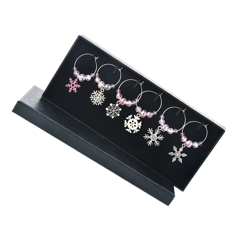 

6 Pcs Crystal Christmas Glass Ring Pink Glasses Decoration Plastic Identifiers