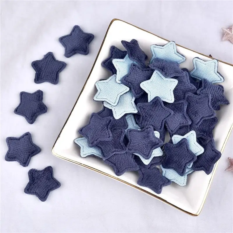 50 шт. декоративные меховые нашивки в форме звезды