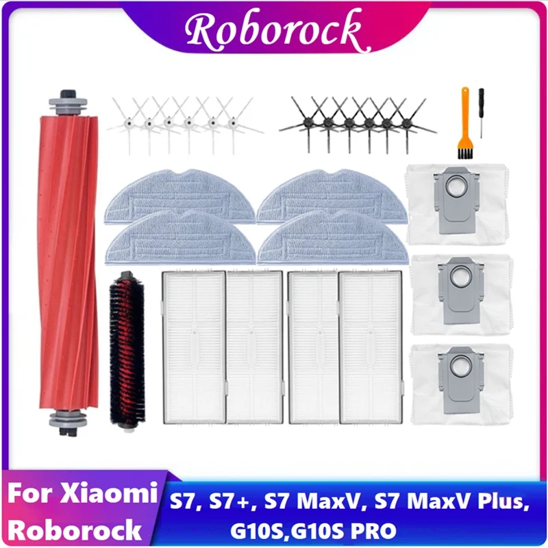 

27PCS S7 Parts Accessories For Xiaomi Roborock S7, S7+, S7 Maxv, S7 Maxv Plus,G10S,G10S PRO Robot Vacuum Cleaner