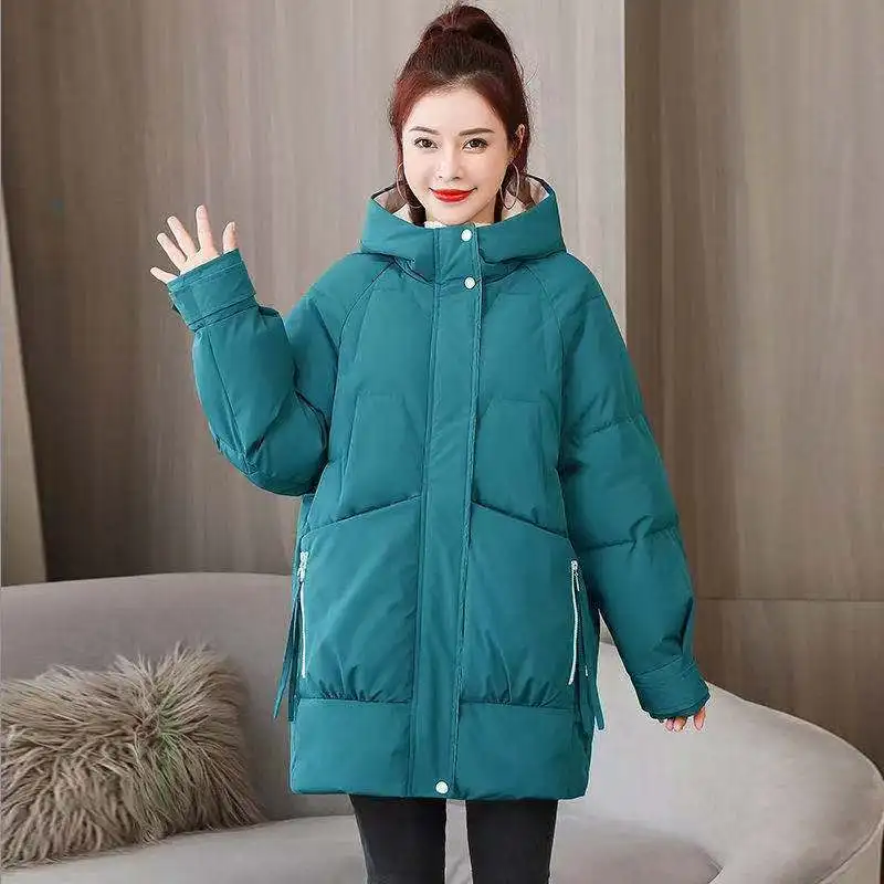 Down Padded Jacket Women's Mid-length Winter 2022 New Korean Version Loose Thickened Padded Jacket Casual Ladies Padded Jacket
