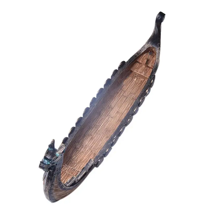 

Retro Incense Burners Traditional Chinese Design Dragon Boat Incense Stick Holder Burner Hand Carved Carving Censer Ornaments