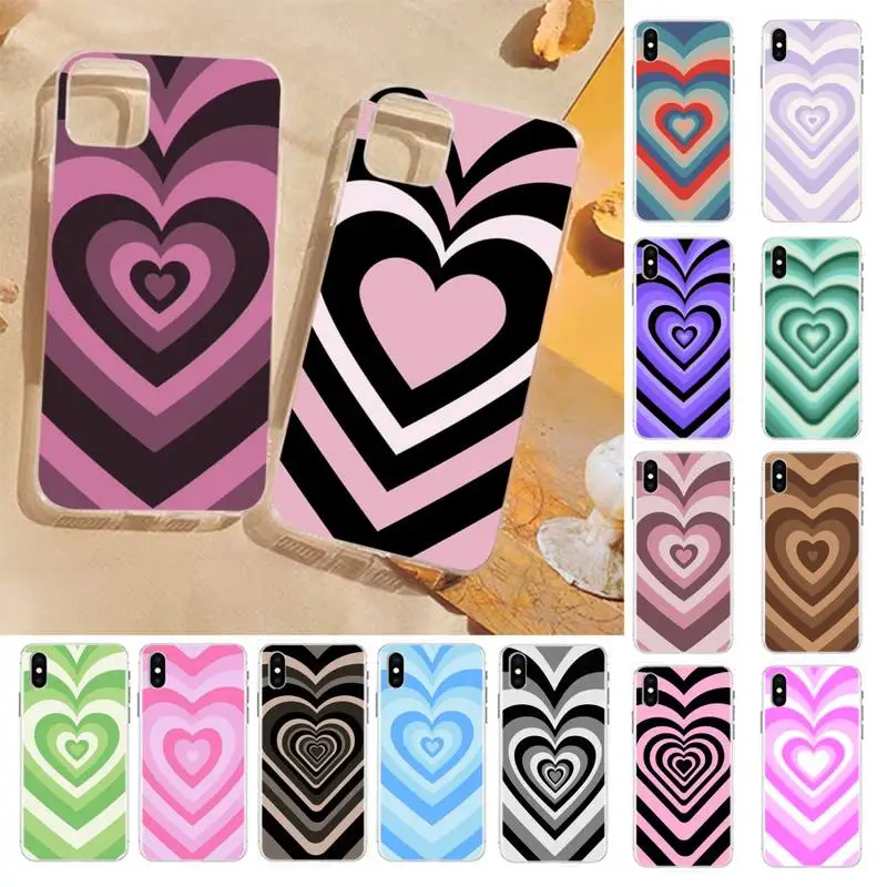 

YNDFCNB Heart Circle Phone Case For iPhone 8 7 6 6S Plus X SE 2020 XR XS 14 11 12 13 Mini Pro Max Mobile Case