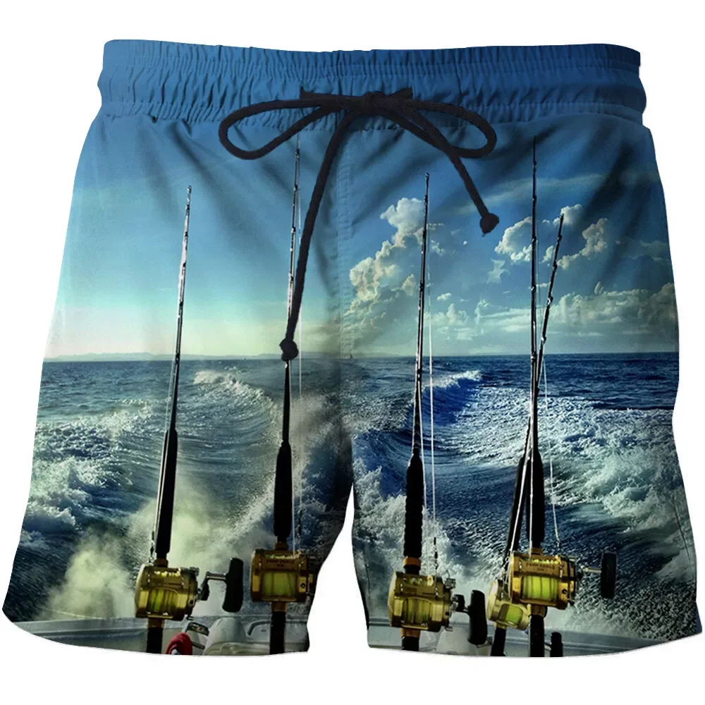 

2022New Men's 3D printed swimsuit, men's blue printed swimsuit, beach and surf shorts, fashionable vacation beach pants