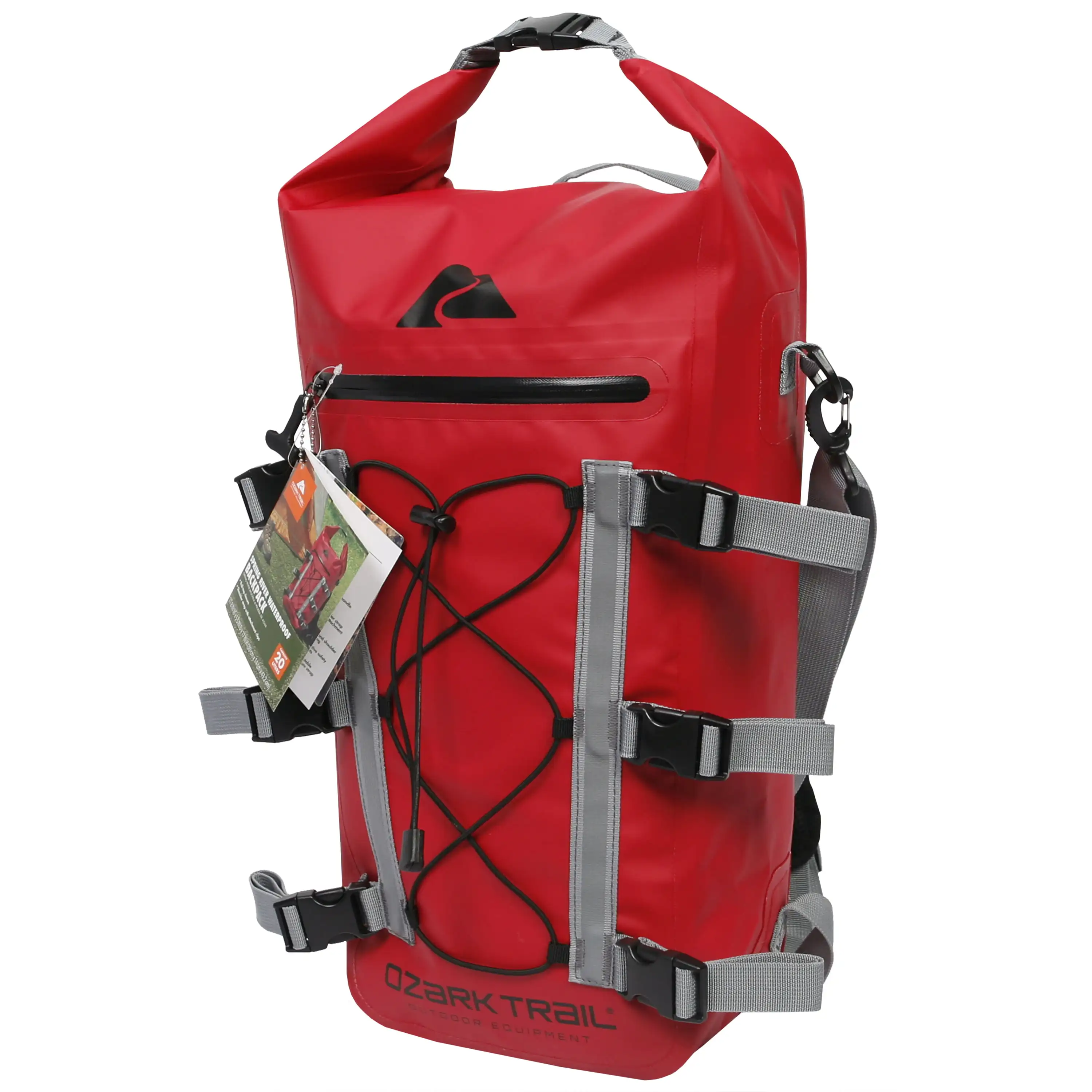Spring River Waterproof Roll Top Kayak Backpack, Red