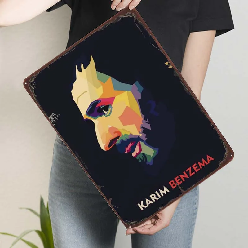 Karim Benzema Wpap Поп-арт Спортивный металлический плакат Вещи для декора комнаты