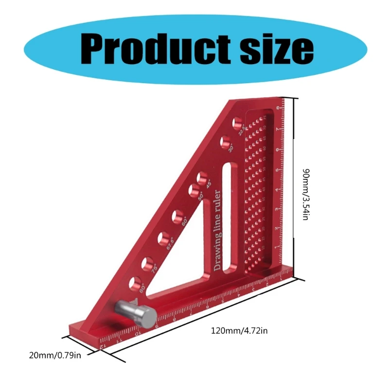 Квадратная линейка для 3D-деревообработки. Линейка разметки положения отверстия.