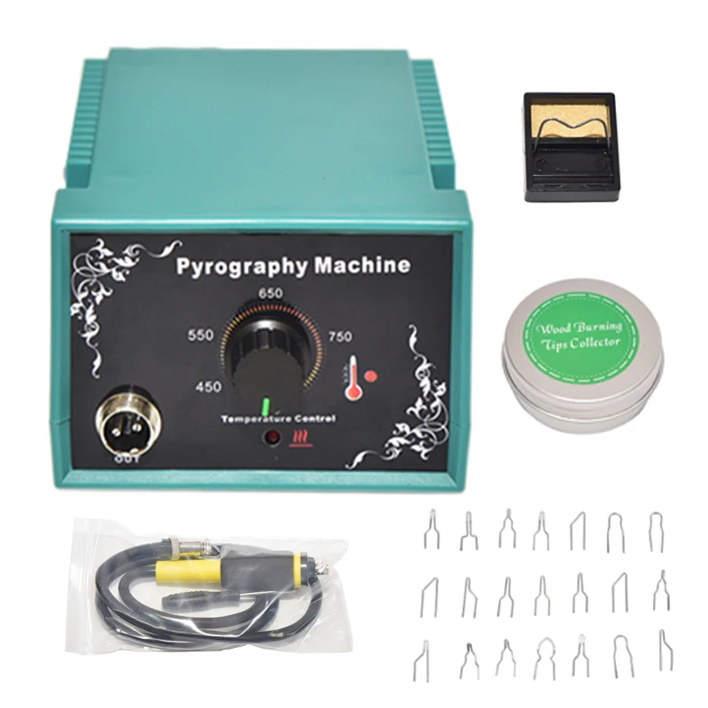 Паяльная машина для дерева 220V EU с регулировкой температуры и 21 насадкой 40W.