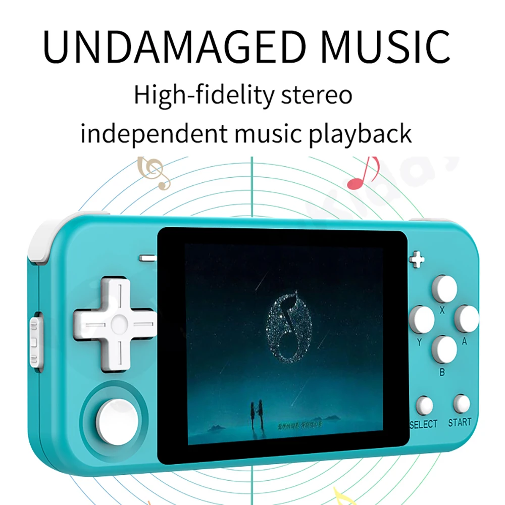 

Powkiddy Q90 Retro Handheld Game Player 3.0 Inch Ips Scherm 16Gb Dual Open Source Systeem Draagbare Pocket Mini Video game Conso