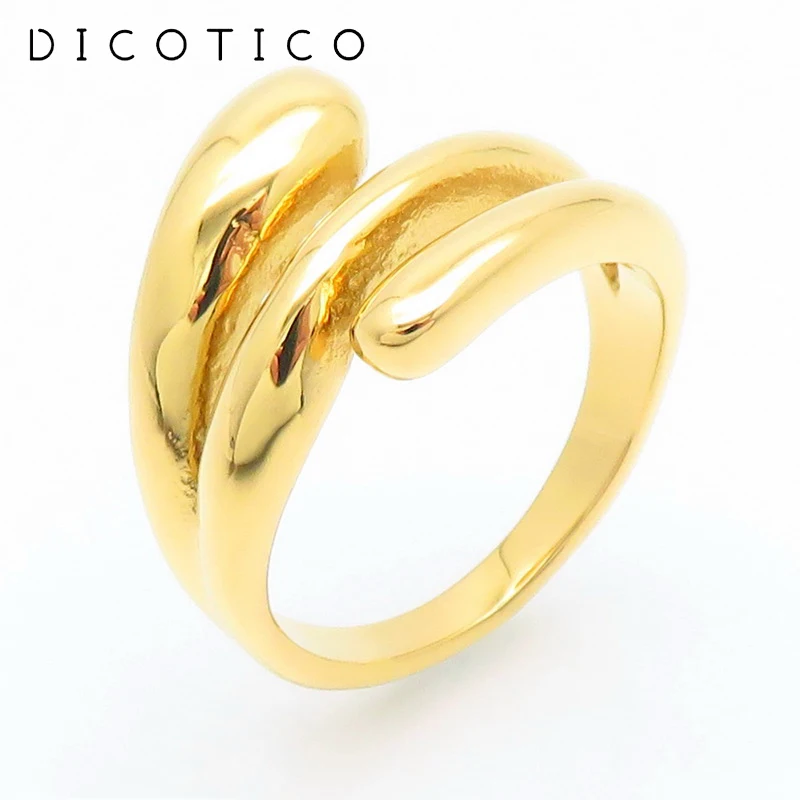 Женские Геометрические кольца из нержавеющей стали золотого и серебряного цвета