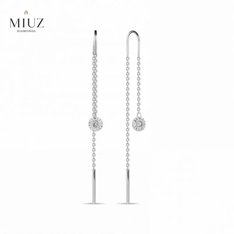 Золотые серьги c бриллиантом 585 пробы MIUZ Diamonds (Московский ювелирный завод) |