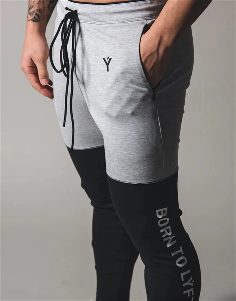 

JAPAN Y Brand Men Jogging Pants Sport Sweatpants Patchwork Training Slim Fit Trousers Gym Workout Pants Athletic Running Pants