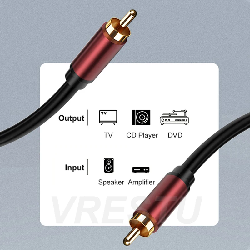 Кабель RCA к мужскому аудио золотого покрытия стерео чистого звука для домашнего кинотеатра HDTV усилителя HiFi системы.