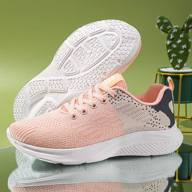 Women Walking Shoes Tennis Shoes Casual Outdoor Sports Trainer Sneakers Knitted Woman Terkking Sneaker