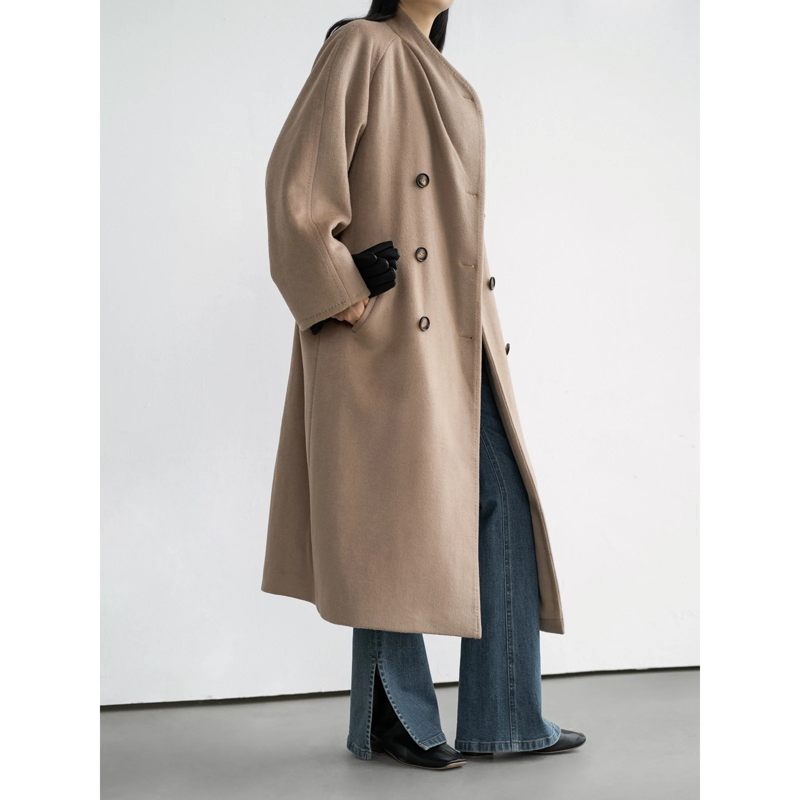 Zhou Miao Zhoumiao шерстяная куртка с воротником до половины высоты и лацканами женское