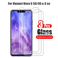 3pcs 9d tempered glass for huawei nova 6 se 5g screen protector hd film