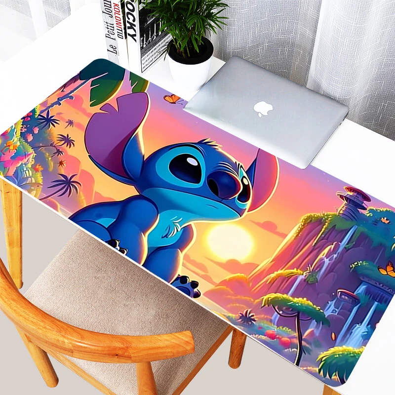 Игровой коврик для мыши Kawaii Stitch Настольный Xxl клавиатуры большой компьютерного