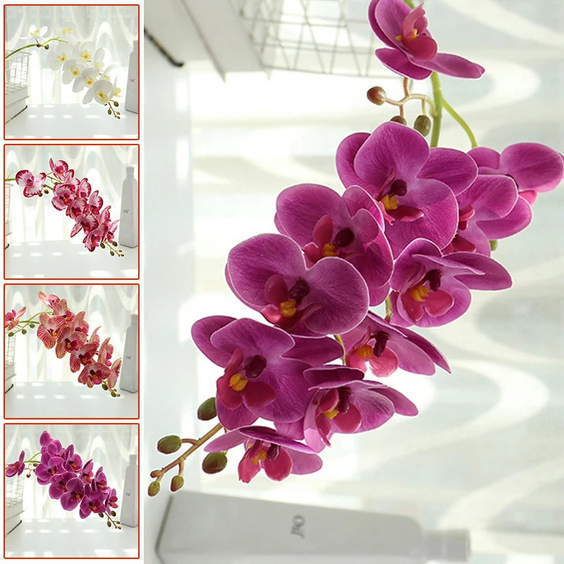 

1Bundle Butterfly Orchid Fake Flower Artificial Plant for Home Decor Wedding Gifts Box Decorative Plants Props Background