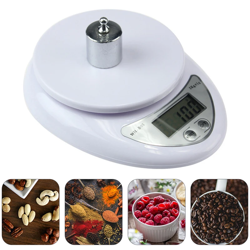 

Portable Digital Scale LED Electronic Scales 5kg/1kg Postal Food Balance Measuring Weight Kitchen LED Electronic Scales