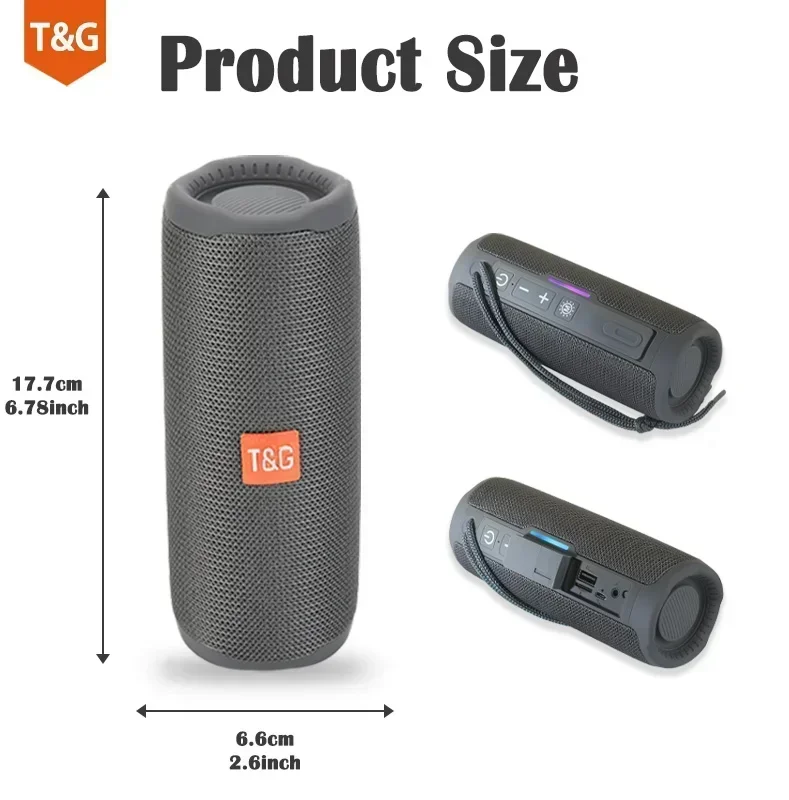 T &amp G TG365 Портативный Bluetooth-динамик с двумя басами и светодиодным беспроводным