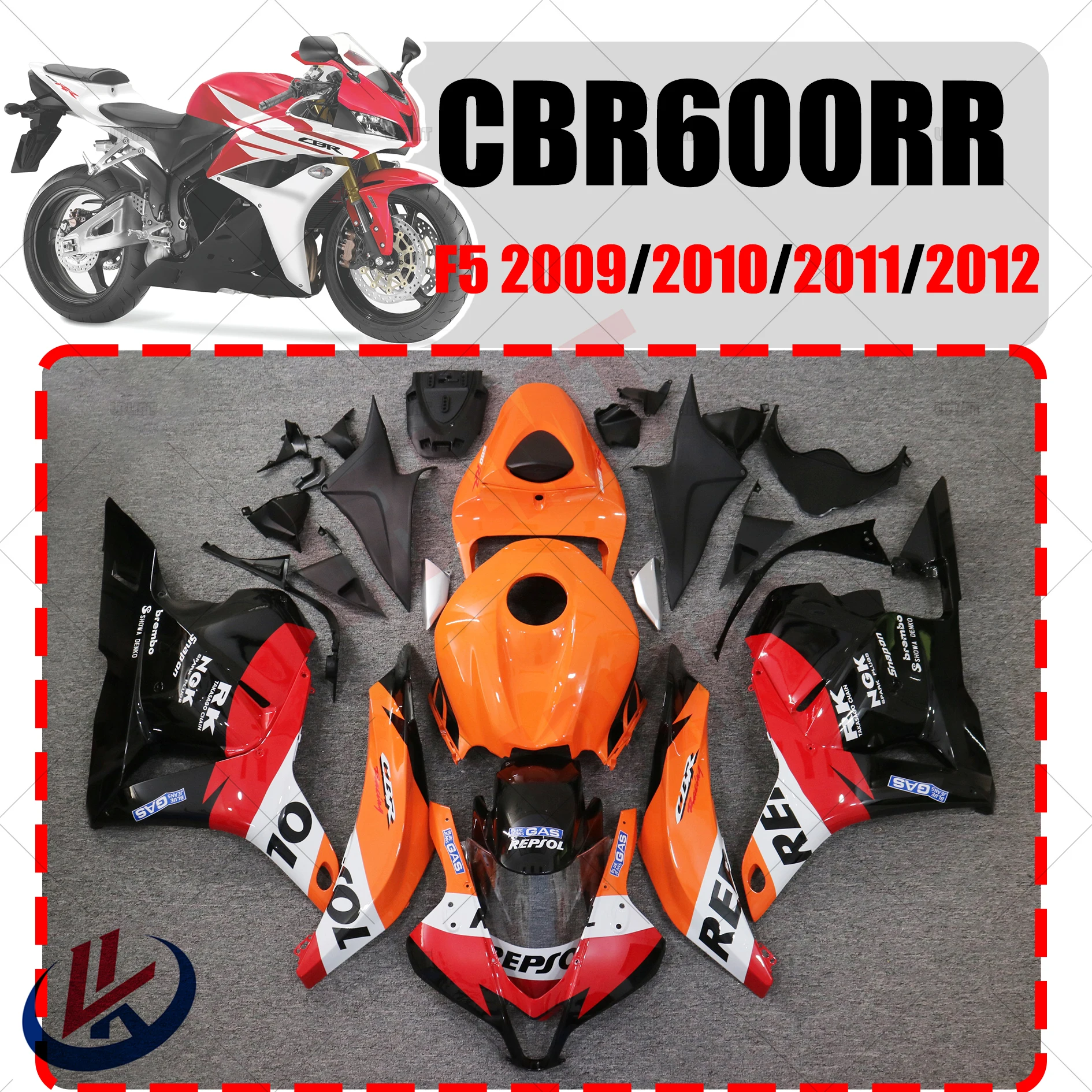 

Motorcycle Fairing Set Body Kit Plastic For HONDA CBR600RR Repsol F5 2009 2010 2011 2012 Accessories Full Bodywork Cowl Cover