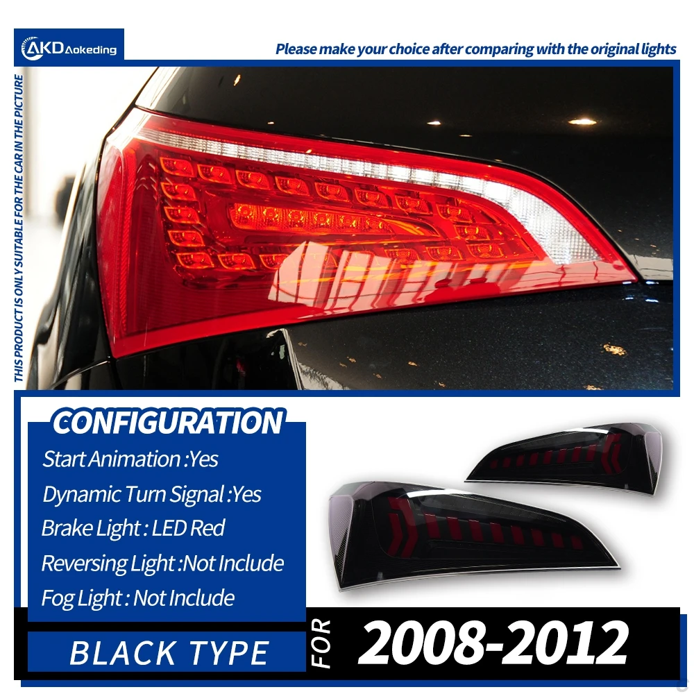 

Стайлинг автомобиля Задний фонарь для Audi Q5 2008-2018 Q5 Светодиодный задний фонарь DRL Тормозной фонарь заднего хода Автомобильные аксессуары