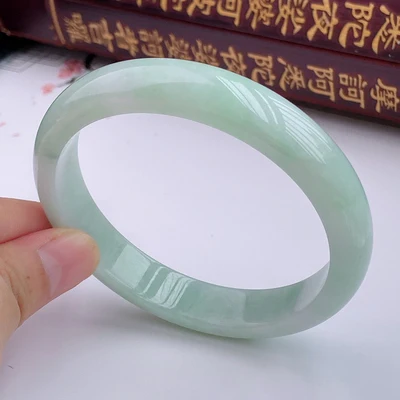 

zheru jewelry natural Burmese jadeite 54mm-64mm light color bracelet elegant princess jewelry mother send girlfriend