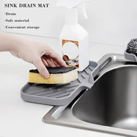 silicone kitchen sink tray soap dish holder with built in drai organizer scrubber bottles brush lip sink sponge drain count m1x9