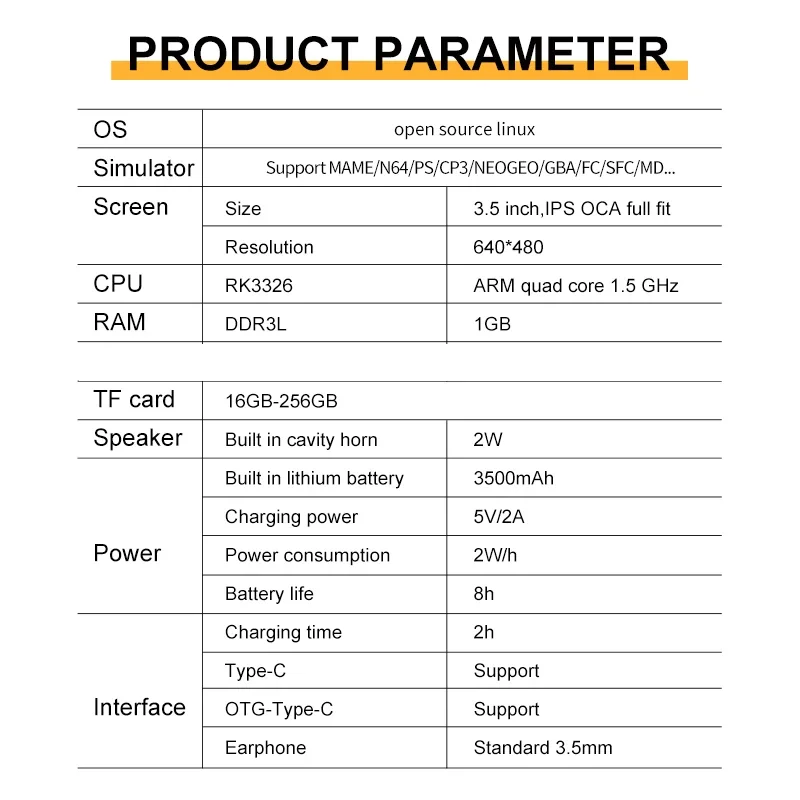 Консоль игровая Powkiddy RGB20S 3 5 дюйма IPS 20000 + игр для PS1/N64/GBA