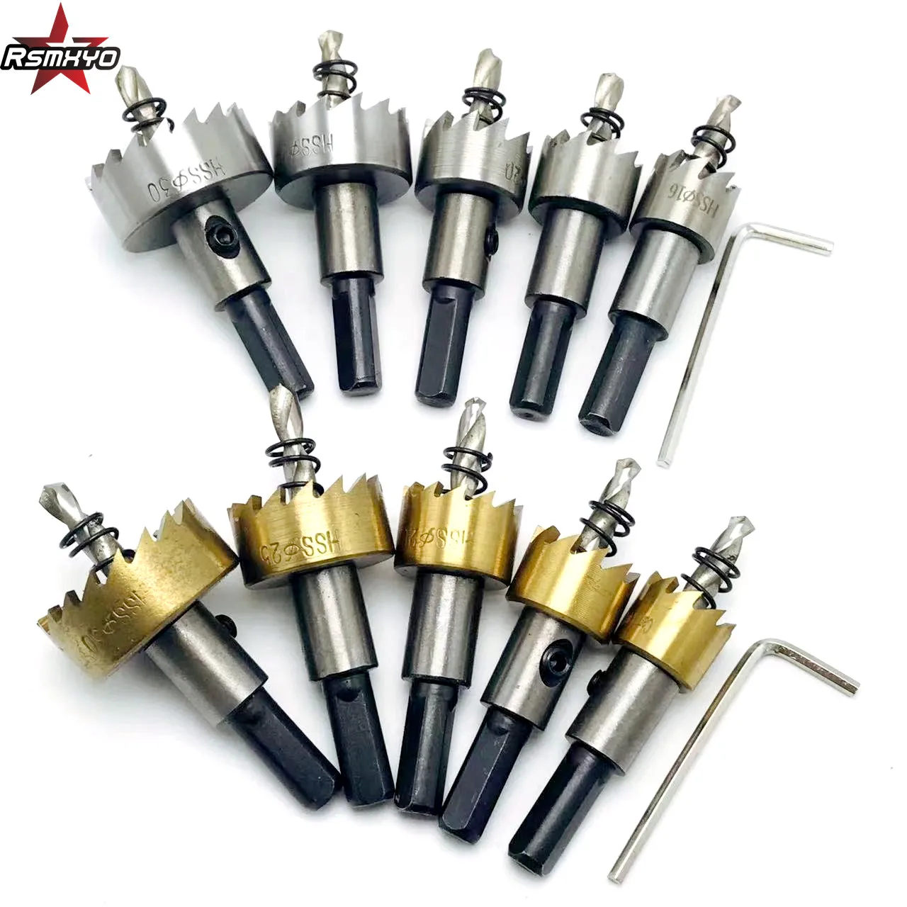 

RSMXYO 5pcs Carbide Tip HSS Drills Bit Hole Saw Set Stainless Steel Metal Alloy 16/18.5/20/25/30mm