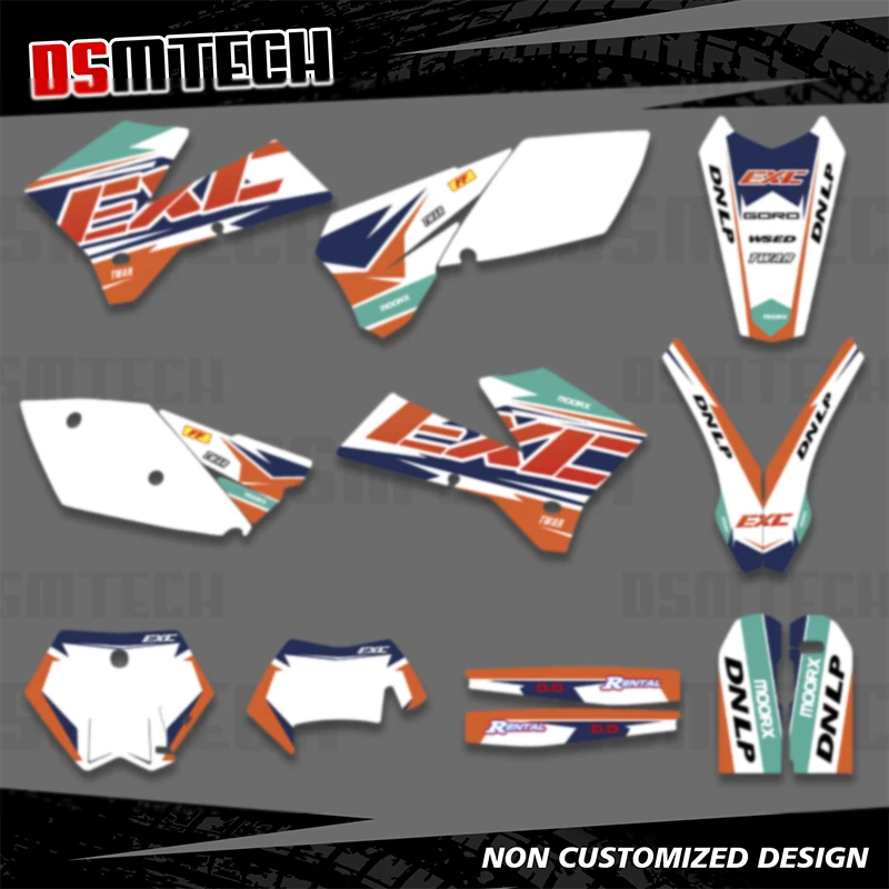 Фото Наборы наклеек DSMTECH Team Graphics для KTM 525 450 400 300 250 200 125 sx sxf mxc xc xcf xcw exc excr 2005 2006 2007 №1