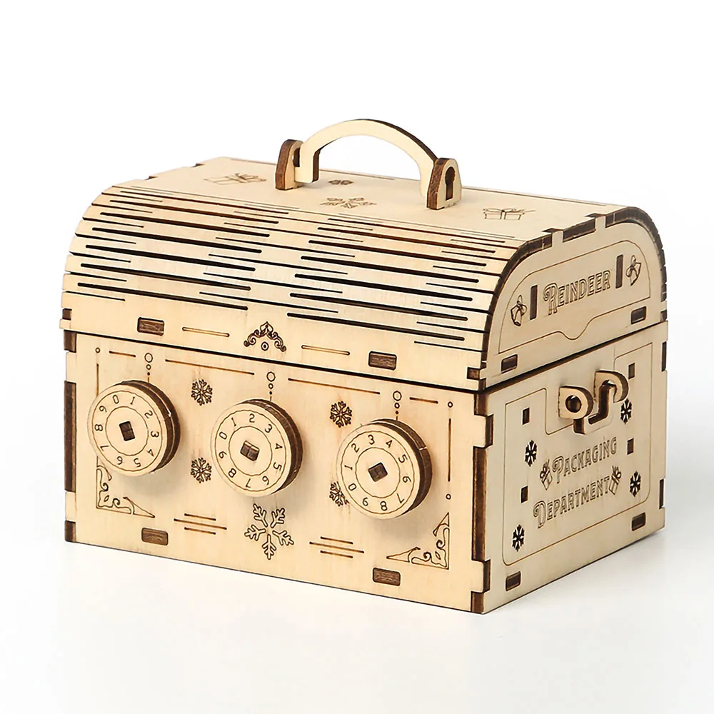 

New Children's Wooden Puzzle Password Box Toy DIY Educational Puzzle Three-Dimensional Password Box Puzzle