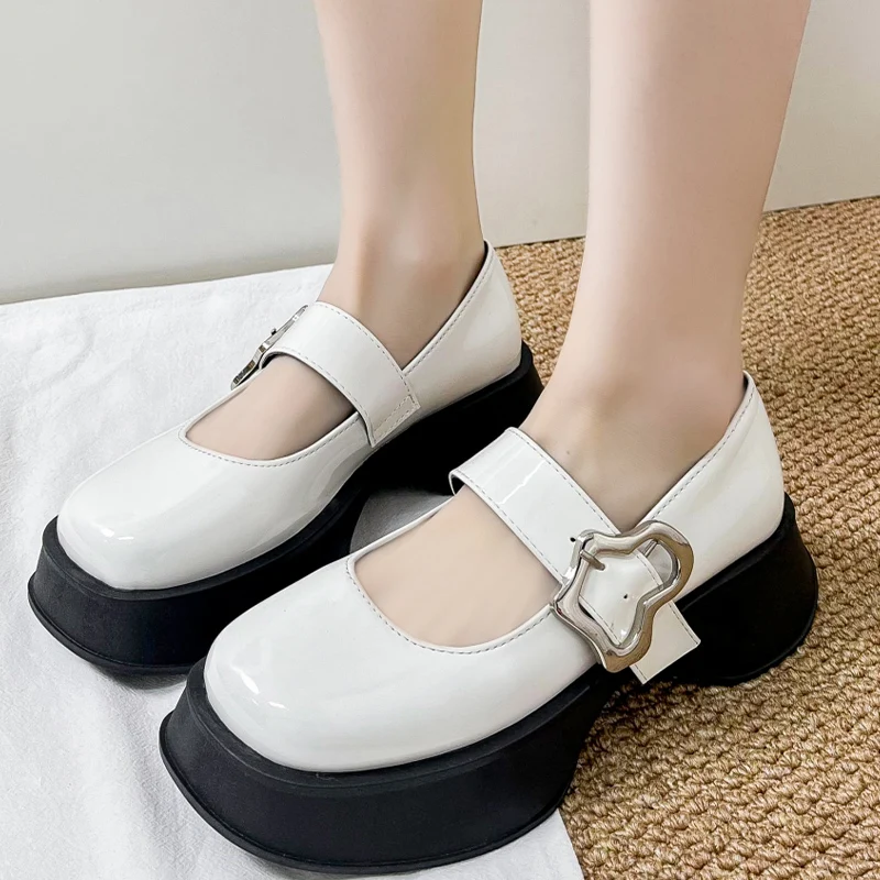 

Platform Women Sandals 2022 Autumn New Mary Jane High Heels Shoes Fashion Dress Buckle Chunky Lolita Brand Women Pumps Sandals