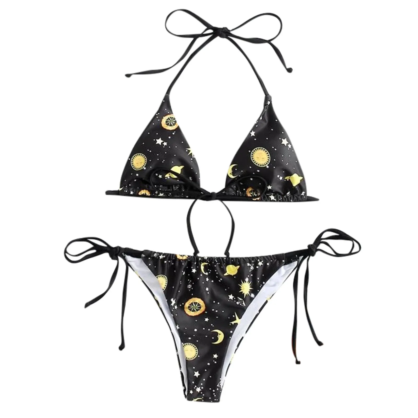 

Женский купальник-бикини с Луной и разрезом в трех точках, женские сексуальные купальники в стиле ретро, танкини, искусственные купальники, ...