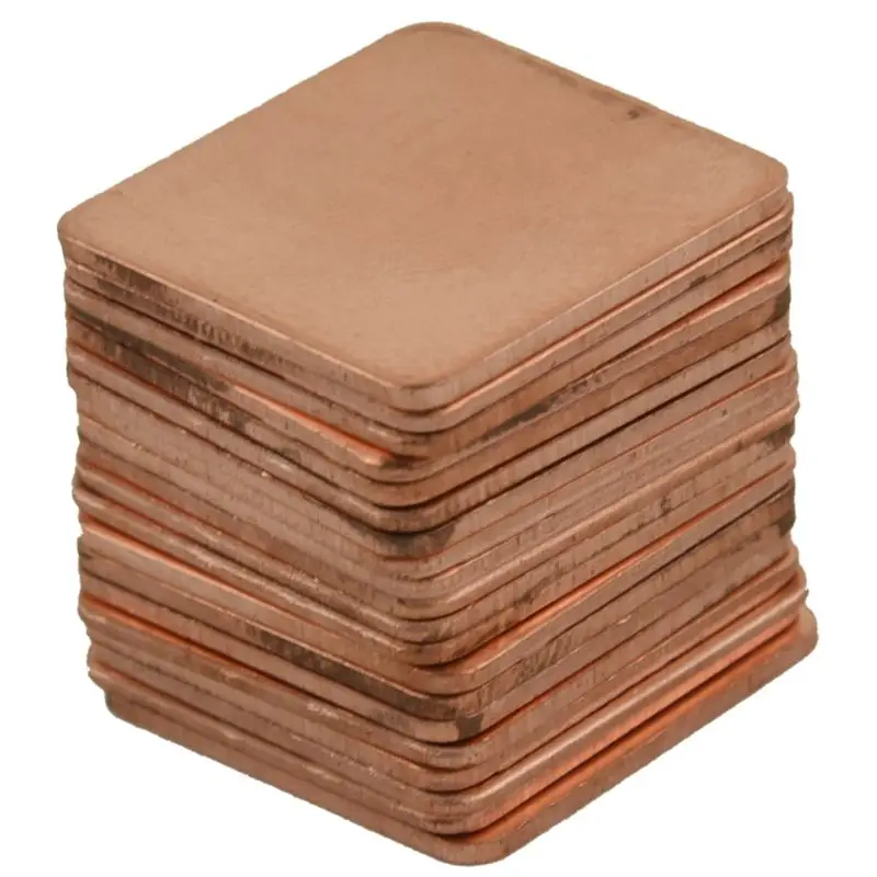 

Laptop GPU CPU Heatsink Copper Shim, 20X20x1.0Mm QTY:20Pcs