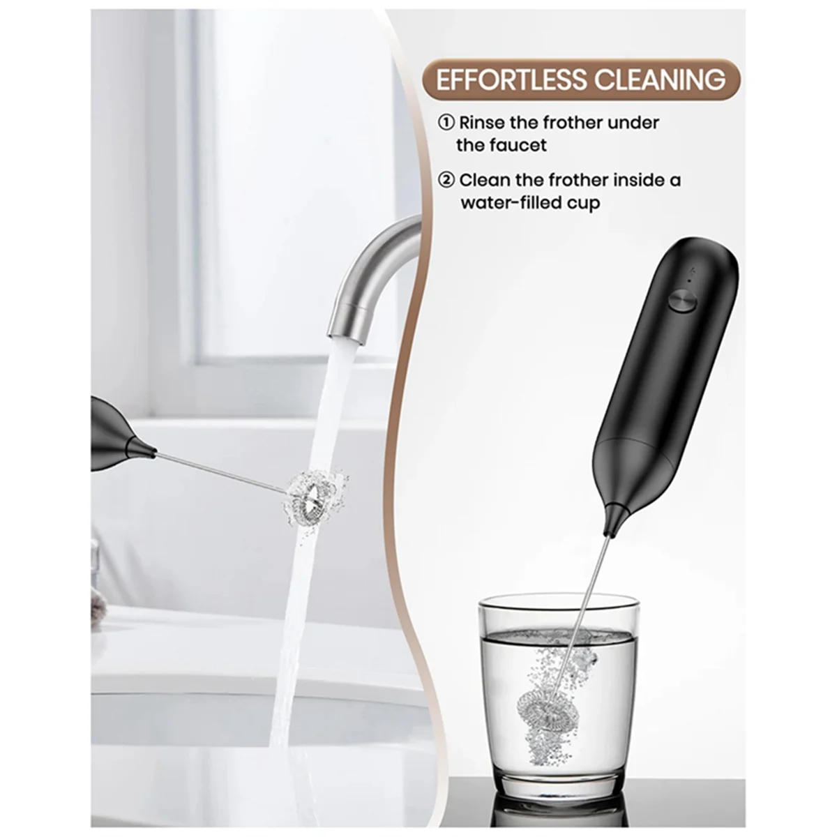 

Coffee Frother Rechargeable, Coffee Frother Handheld Coffee Frother Handheld with Type-C Interface Frother