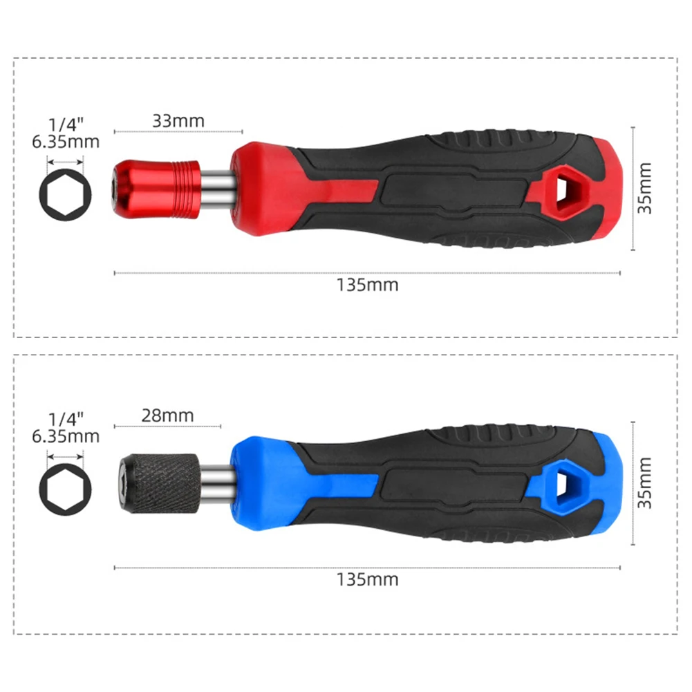 

1/4'' Hex Screwdriver Handle Magnetic Screw Driver Bits Holder Self-Locking Adapter Non-Slip Handle For Socket Wrench Hand Tool