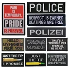 Полицейский наконечник, я обещаю, значок, вышитые нашивки, нарукавники, швейная одежда, волшебная наклейка, съемная нашивка