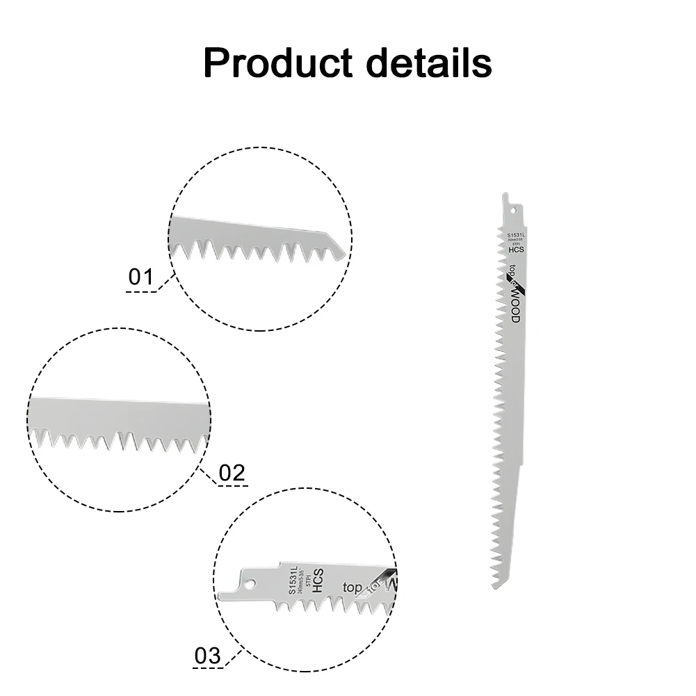 

For Fast Cutting Reciprocating Saw Blade Jig Blade For Plastic Board Sharp Teeth Silver 1.2mm 240mm Length 5pcs