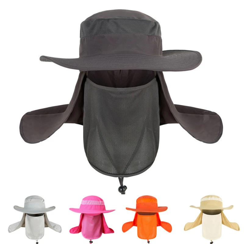

New Outdoor Fisherman Hat for Men Women Summer Quick Drying Neck Protection Visor Cap Anti UV Breathable Fishing Safari Hat