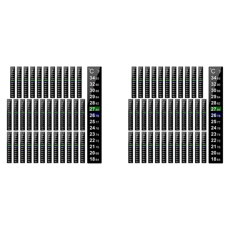 

72 Pieces Digital Temperature Sticker Adhesive Thermometer Strip Fermenter Adhesive Crystal Strip Aquarium Thermometer