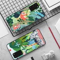 cute cartoon anime sloth leopard phone case for samsung s20 lite s21 s10 s9 plus for redmi note8 9pro for huawei y6 cover