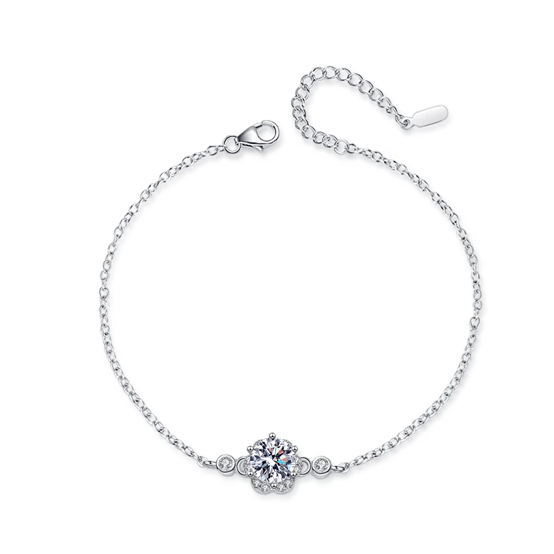 

Mo Sang Diamond Hexagonal Plum Blossom Bracelet Small Popular Temperament Hand Jewelry Girl Valentine's Day Gift
