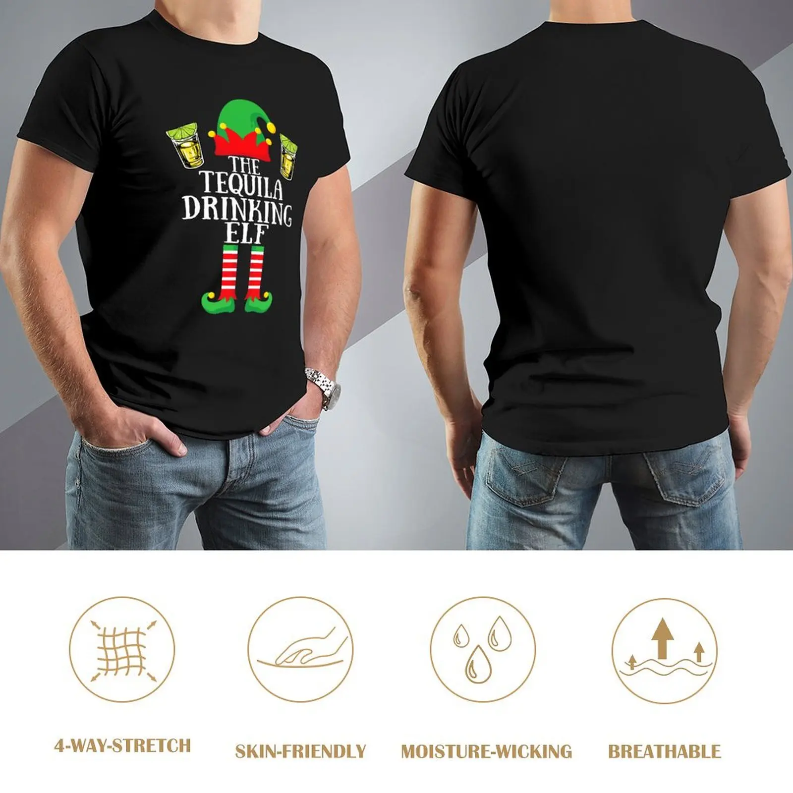 Рождественская пижамная футболка The Tequila Drinking ELF одинаковые семейные групповые